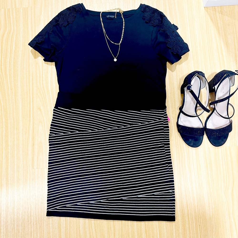 Xhilaration black and white stripped miniskirt in size medium. New with tags